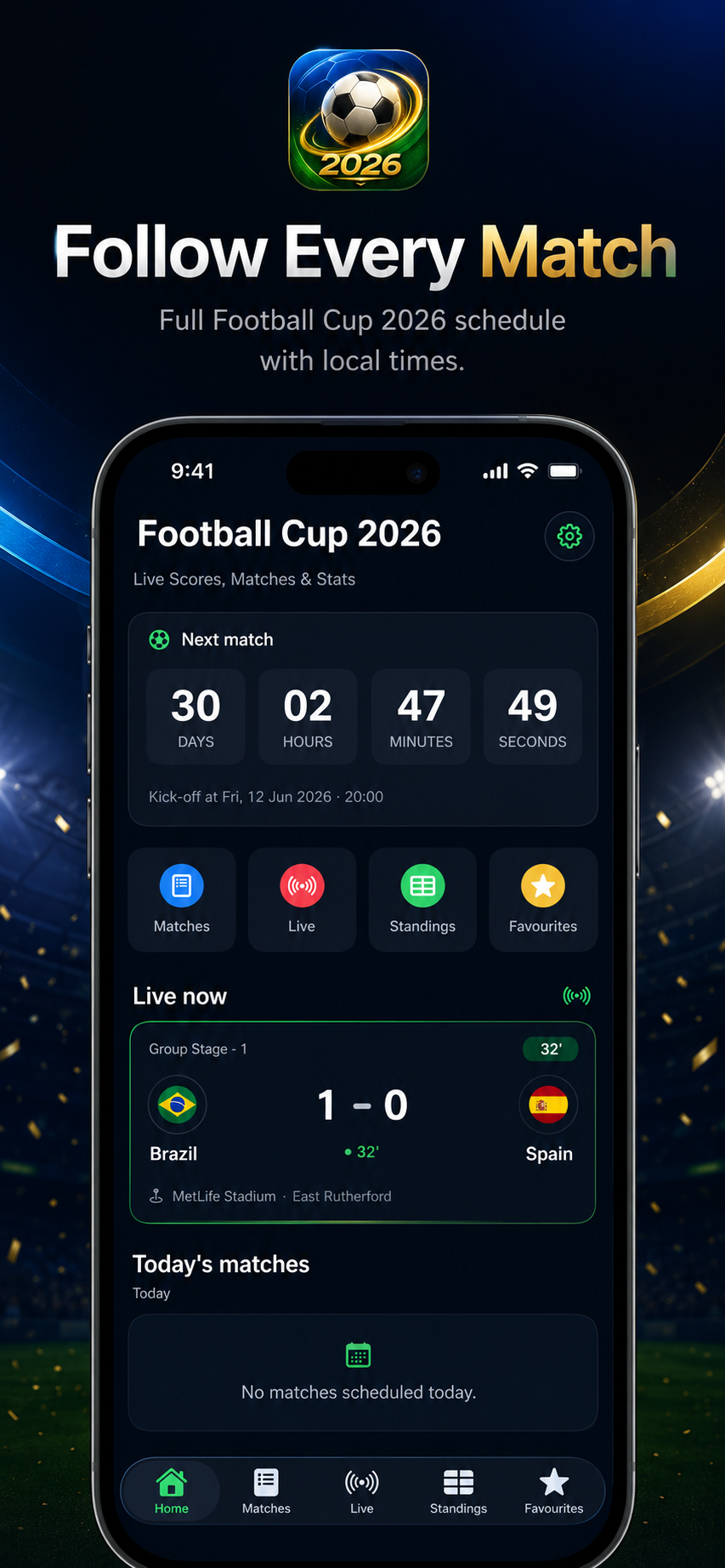 FootBall Cup Live 2026 app screenshot