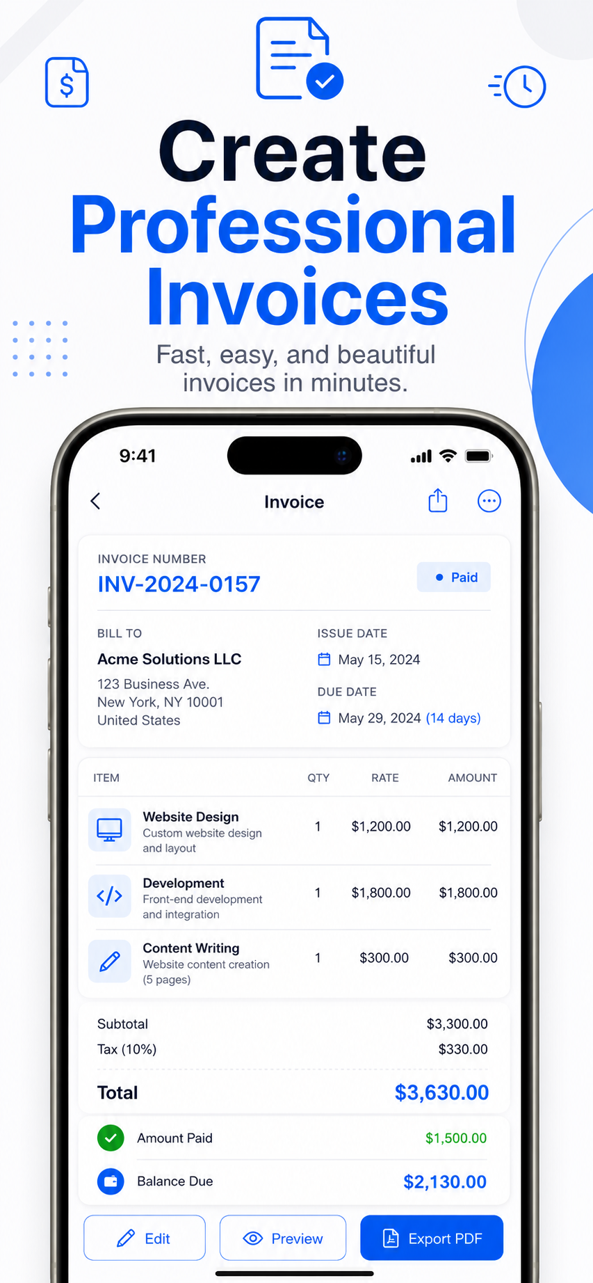Invoice Maker Pro PDF Bills screenshot 3